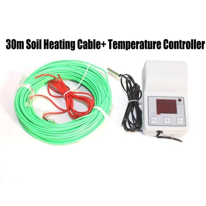30m soil heat cable -Câble chauffant pour Aquarium,serre,plante,régulateur de température,fil de réchauffement,Thermostat,chau