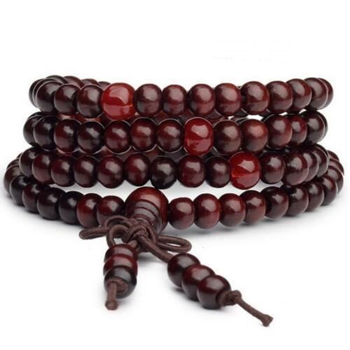 Mala Bracelet 108 Perles En Bois De Santal – Avec Pendentif Bouddha – Neuf Avec étiquettes