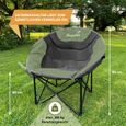 Chaise de camping, siège rembourrée - Skandika Moonchair Sirkka - Fauteuil pliable - Max. 150 kg - Sac de transport - Vert-1