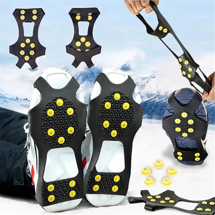 Crampons Antidérapants Pour Chaussures Hiver - Griffes En Acier - Caoutchouc TPE Transparent - Taille Unique - Pour Neige Et Glace