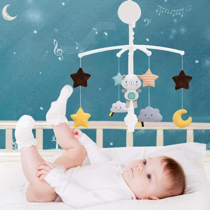Fentar Mobiles de lit pour Bébés, Mobile bébé Attrayant avec Poupée  Clochette, Jouets de Lit pour Bébé Suspendus, Carillon Rotatif, Accessoires  de Lit