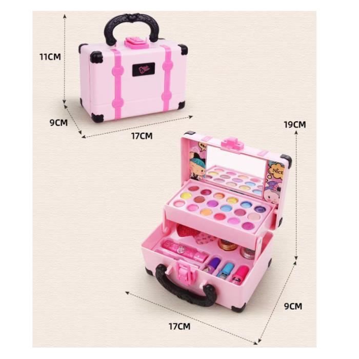 Mallette Maquillage Fille LINFUN KIDS - Faux Maquillage Lavable Pour Jeu D'Imitation 3-8 Ans