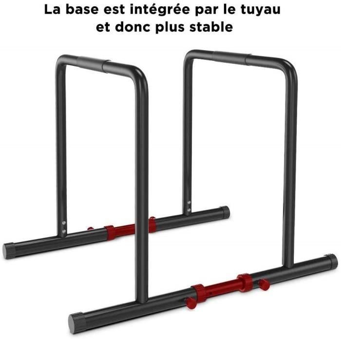 HOMCOM Station à dips - barres parallèles à dips - hauteur réglable H