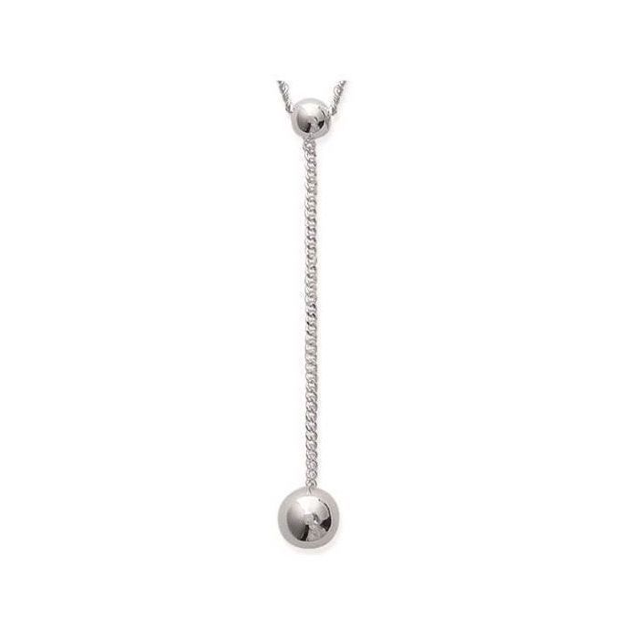 Collier Chaîne Argent 925/1000 Avec Pendentif Double Boule - Neuf Avec étiquettes