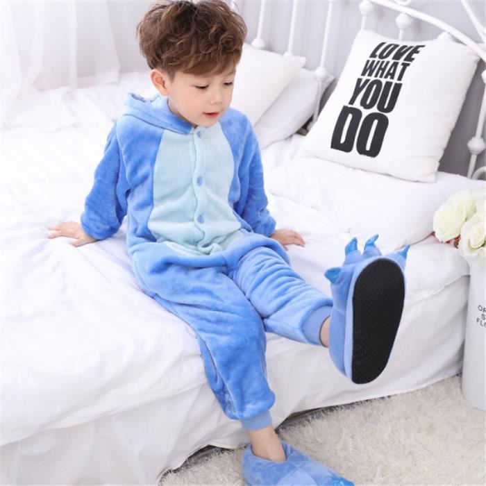 Ensemble de pyjama d'hiver pour enfants, sous-vêtement thermique, chaud,  épais, glouton, sourire, garçons, filles