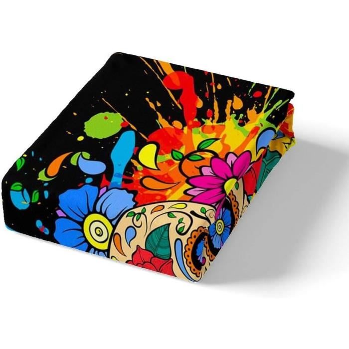 Couverture Polaire Tête De Mort ASEELO - 122x81cm - Jeté Canapé Ultra Doux