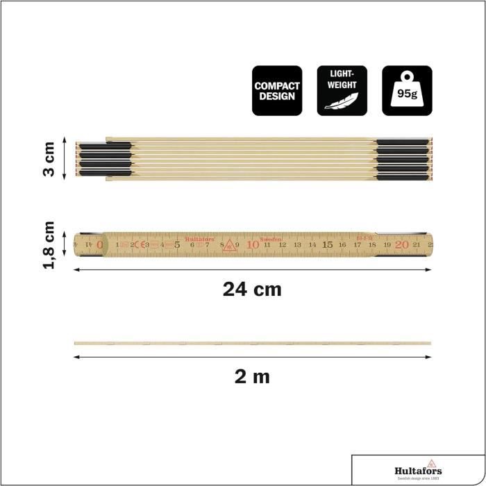Scotlandmeter® Original I Règle pliante en bouleau souple 2M I ...