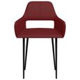 &PRO980691 Set de 2 Chaises | Chaise à dîner | pour Salon Bureau Chambre | Rouge bordeaux Similicuir Contemporain Décor-2