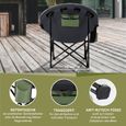 Chaise de camping, siège rembourrée - Skandika Moonchair Sirkka - Fauteuil pliable - Max. 150 kg - Sac de transport - Vert-2