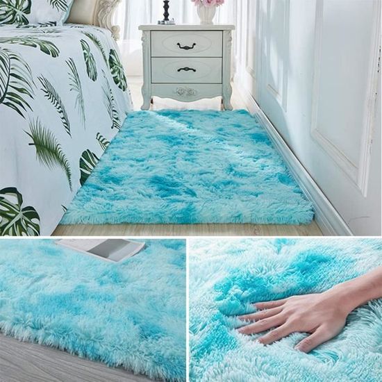 Palace - Tapis Shaggy à poils longs - bleu foncé