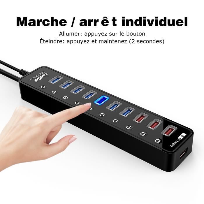 Atolla Hub USB 3.0 Ethernet Aluminium - 1 Port Gigabit RJ45 + 3 Ports USB + Adaptateur USB-C Pour MacBook