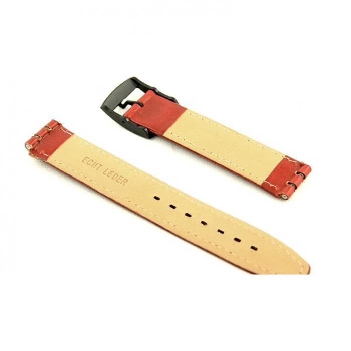 Bracelet montre rouge adaptable pour Swatch 17 mm Bracelet montre