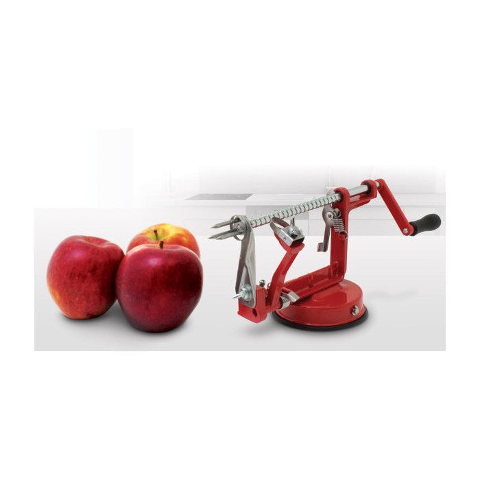 Éplucheur Pommes 3 En 1 - Avec Base Ventouse Et Lames Inox - Épluche, Tranche, Enlève Le Cœur