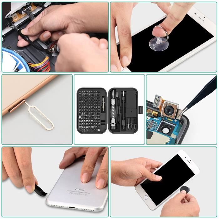 Kuptone 38 en 1 Jeu de Tournevis de Précision - Kit d'outils de Réparation  pour la Fixation d'iPhone Ordinateur portable Smartphone MacBook Montres  Lunettes avec étui : : Bricolage