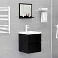 3344NEW FR® Elégant Miroir de salle de bain Contemporain,Miroir mural Moderne Pour salle de bain Salon Chambre Noir brillant 40x10,5-3