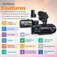 TOGUARD 4K Caméra de Voiture 3 canaux Dashcam intégré WIFI GPS, Vision nocturne infrarouge,WDR,Sony Sensor, pour Taxi/Uber-3
