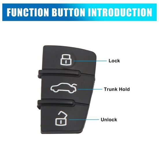 Zhou-YuXiang 3 Boutons de Remplacement en Caoutchouc télécommande Porte-clés pour Audi A3 A4 A5 A6 A8 Q5 Q7 TT S Line RS Livraison Gratuite