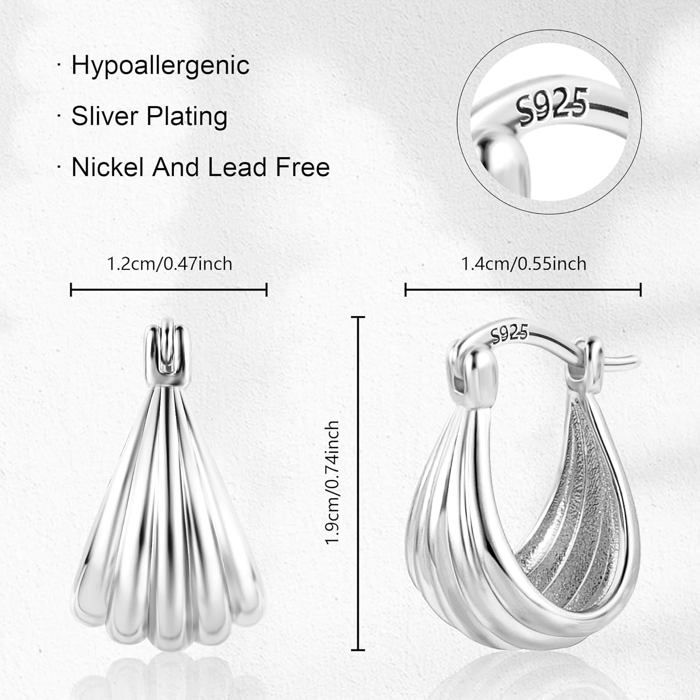 Boucles D'oreilles Créoles En Argent Massif - Diamètre 30 Mm - Occasion Excellent état