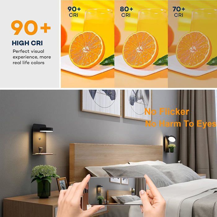 TZSMUM Lot De 2 Appliques Murales LED à Piles Avec Interrupteur