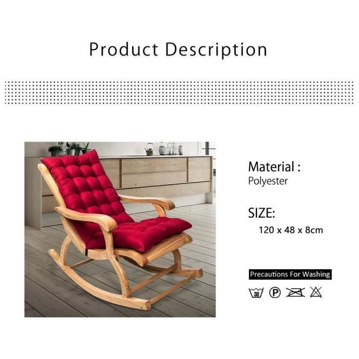 Coussin Chaise Lounge Jardin Extérieur 120X48CM,Coussin Fauteuil