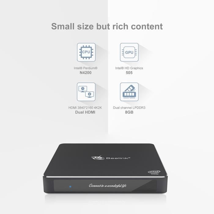 Gemini DDR3 De 8 Go N4200 T45 SSD 256 Go Mini-PC3