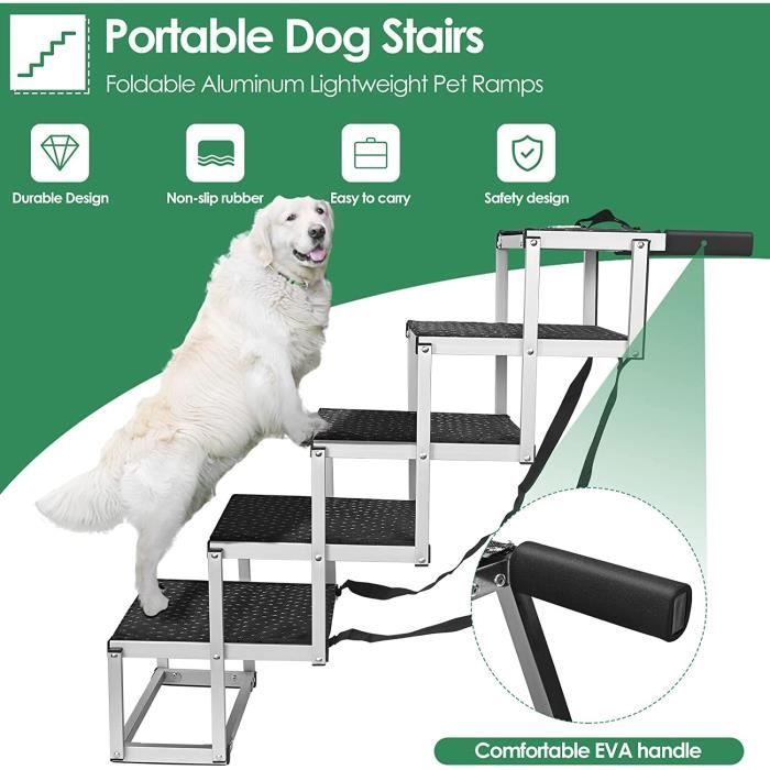 Escalier De Voiture Pliable En Aluminium Pour Chien, Hauteur 71 Cm