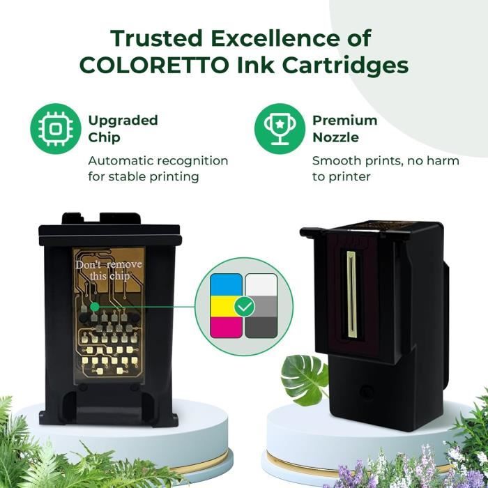 Lot Cartouches D'encre Compatibles HP 336 XL / 343 XL - Noir + Couleurs, Remanufacturées Neuves