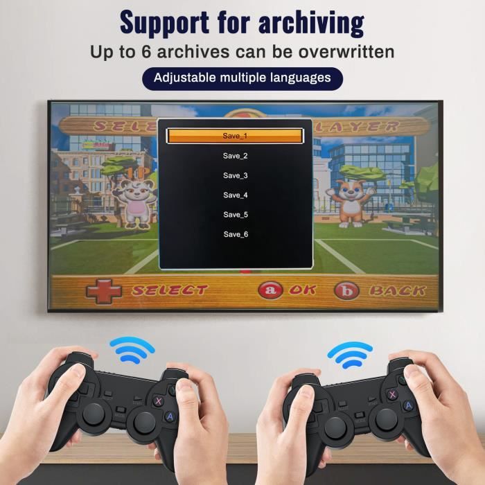 Console de jeu vidéo rétro Game Stick 4K GD10 128 Go avec 40+ émulateurs et 40000+ jeux intégrés