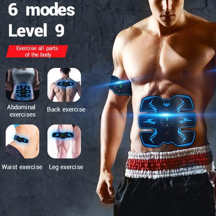 6 Modes 19 Intensités Ceinture Électrostimulatrice PAPOIYA - Stimulateur Musculaire EMS Pour Abdos, Bras Et Jambes Avec 6 Modes Stimulateur Abdominal Rechargeable