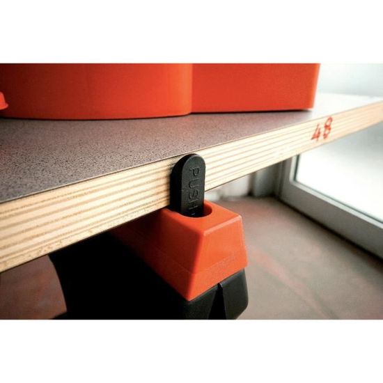 Cavalletto Pieghevole TOOD 60x10x80 Cm - Portata 200 Kg, 2 Pezzi, Ripiano Per Utensili, Plastica