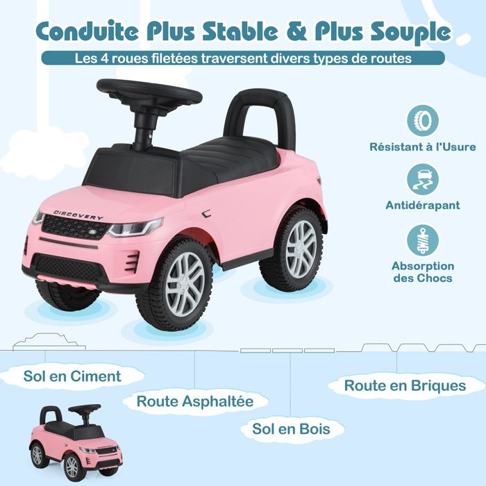 Porteur Enfants Voiture 18-36 Mois Volant klaxon et Butée Anti-bascule Porteur Enfants Voiture 18-36 Mois Volant klaxon et Butée Anti-bascule