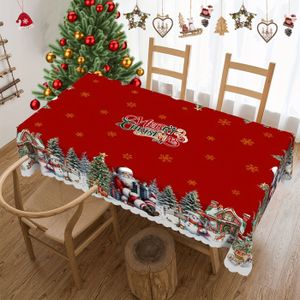 Nappe De Noël Anti-taches Rectangulaire - 240x148 Cm, 100% Polyester, Multicolore, Neuve