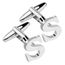 Zodaca® PAIRE DE BOUTONS DE MANCHETTE MANCHE POUR CHEMISE HOMME Silver Lettre T
