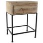 Table De Chevet Bois Et Metal Noir