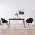 2 x Chaises de salle à manger Professionnel - Chaise de cuisine Chaise Scandinave - Noir Tissu &4834-0