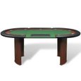 vidaXL Table de poker pour 10 joueurs avec espace de croupier Vert-0