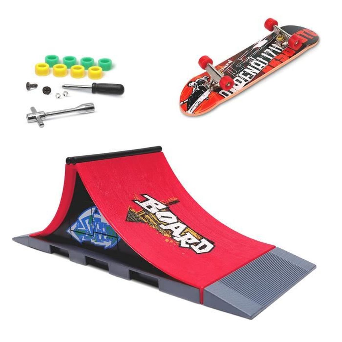 Finger Skateboard et Rampe Accessoires Set de Fingerboard Skate Park