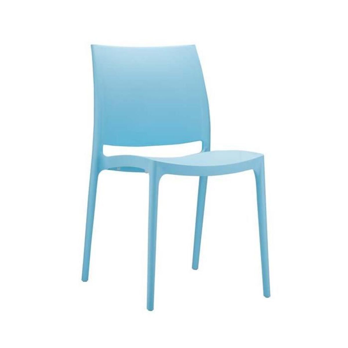 Chaise de jardin empilable en plastique bleu clair 81 x 44 x 50 cm Cdiscount Jardin
