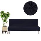 AZ KING Housse de Clic Clac Canapé-lit 3 Places Ajustable Housse pour Canapé sans Accoudoirs Élastique Protection de Canapé -Noir180-210cm