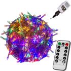 VOLTRONIC® Guirlande de 40 m - 400 LEDs - multicolore - câble transparent (Avec télécommande)