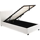 Lit avec coffre Carla - HABITAT ET JARDIN - 90 x 190 cm - Blanc - Avec tiroirs - Sommier à lattes inclus