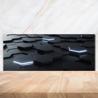 Tulup 125x50cm Crédence de cuisine sur verre sécurité:- Art: moderne classique - Abstraction - Noir
