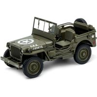 Welly 1/18 Scale - 18036W WW2 1/4 Ton Army Truck Jeep with cover raised