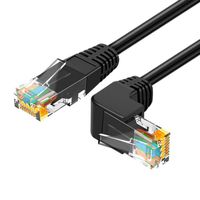 Ototon® 1.8M CAT 6 Câble Ethernet LAN RJ45 Câble Réseau Coudé 90 Degrés 1000Mbps Pour PC Routeur TV Box Xbox PS4 - Noir, 1.8M