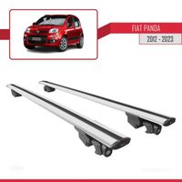 Pour Fiat Panda 2012-2023 HOOK Barres de Toit Railing Porte-Bagages de voiture Avec verrouillable Alu Gris