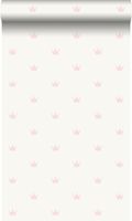 Origin Wallcoverings papier peint petites couronnes rose et blanc - 0,53 x 10,05 m - 347702