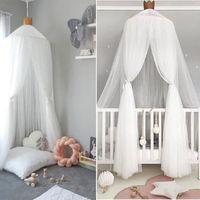 Ciel de lit moustiquaire pour bébé FLAYOR - Blanc - 240cm - 80 LED Guirlandes étoilées
