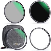 Kit de filtres magnétiques K&F CONCEPT 82mm UV + CPL Polarisant Circulaire + ND1000 avec sac de rangement