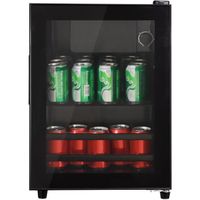 Mini frigo de chambre 55L (3L+52L) - Réfrigérateur à boissons de -10 à 10℃ - Mini bar - Porte vitrée - Clayette flexible - Classe F