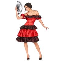 Déguisement flamenco femme - Rouge - Polyester - Adulte - Robe, brassards et pince à cheveux